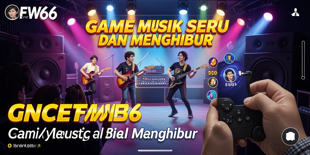Screenshot dari gameplay FW66 dengan tampilan musik yang menarik.
