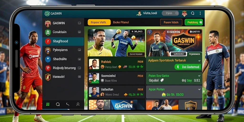 Tampilan permainan sportsbook GASWIN menampilkan fitur taruhan langsung yang menarik.