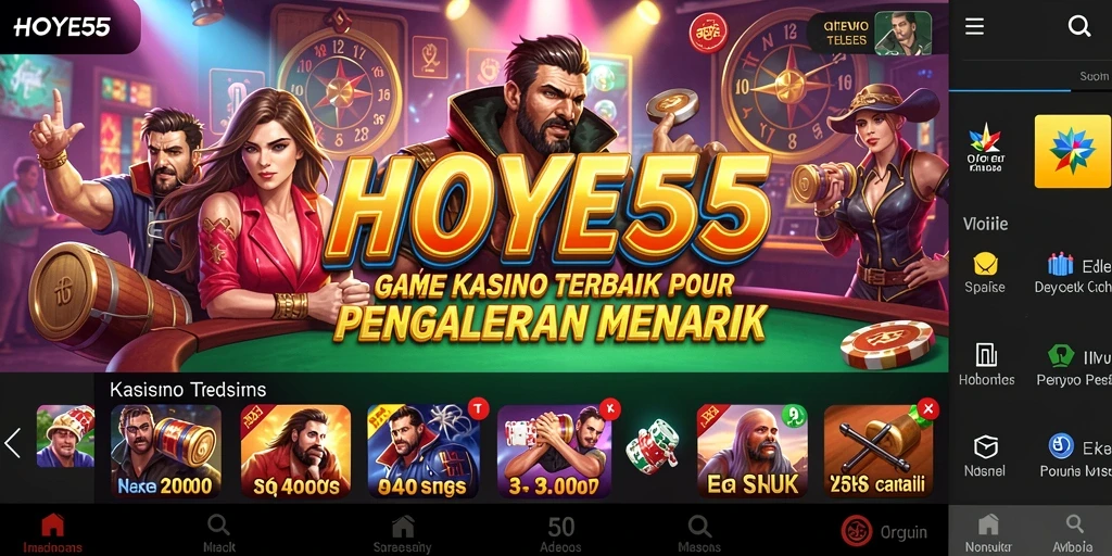 Screenshot gameplay HOYE55 yang menampilkan suasana Kasino yang seru dan mendebarkan.