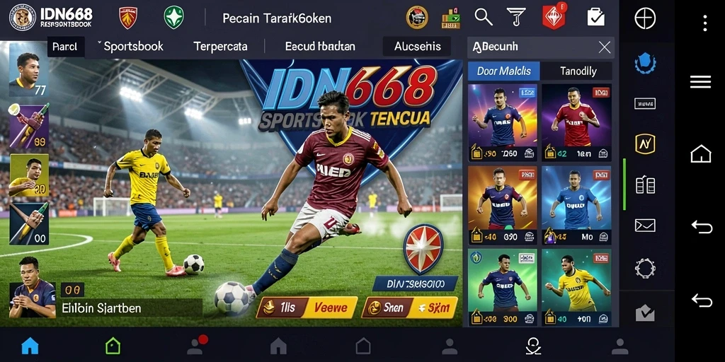 Tampilan menarik dan antarmuka intuitif aplikasi Sportsbook IDN668.