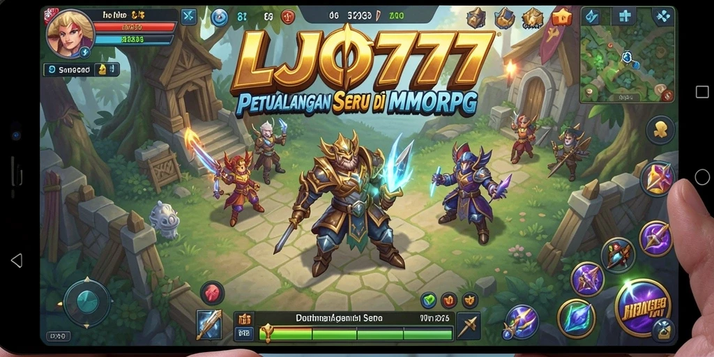 Screenshot gameplay LJO777 yang menampilkan aksi mendebarkan dalam pertarungan MMORPG.