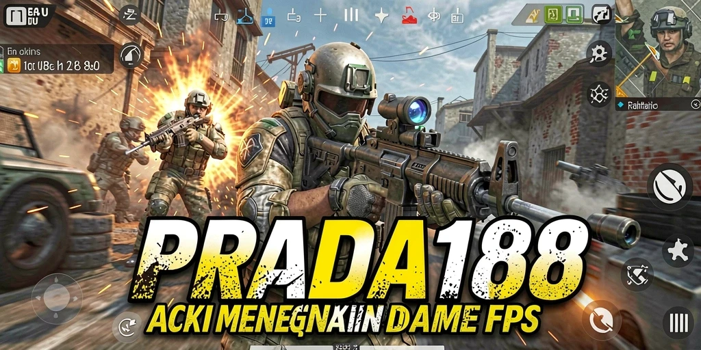 Screenshot utama PRADA188 menampilkan aksi menegangkan dalam pertempuran FPS.