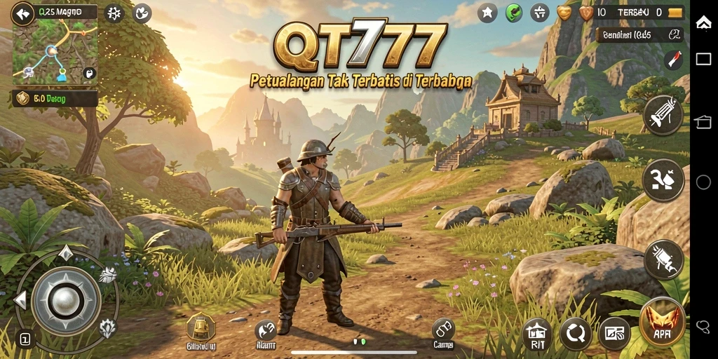 Screenshot menunjukkan aksi seru di dunia terbuka QT777.