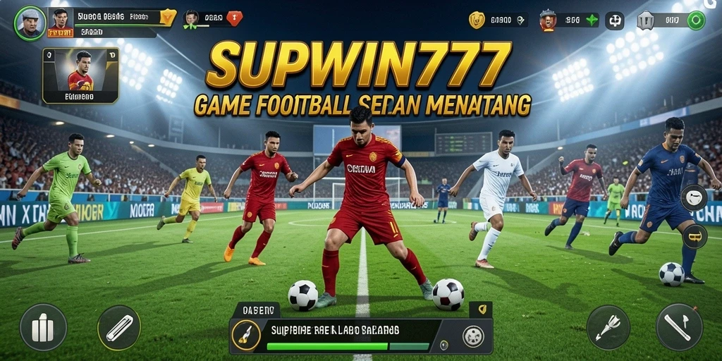 Tampilan gameplay seru dalam SUPWIN777 yang menampilkan aksi sepak bola.
