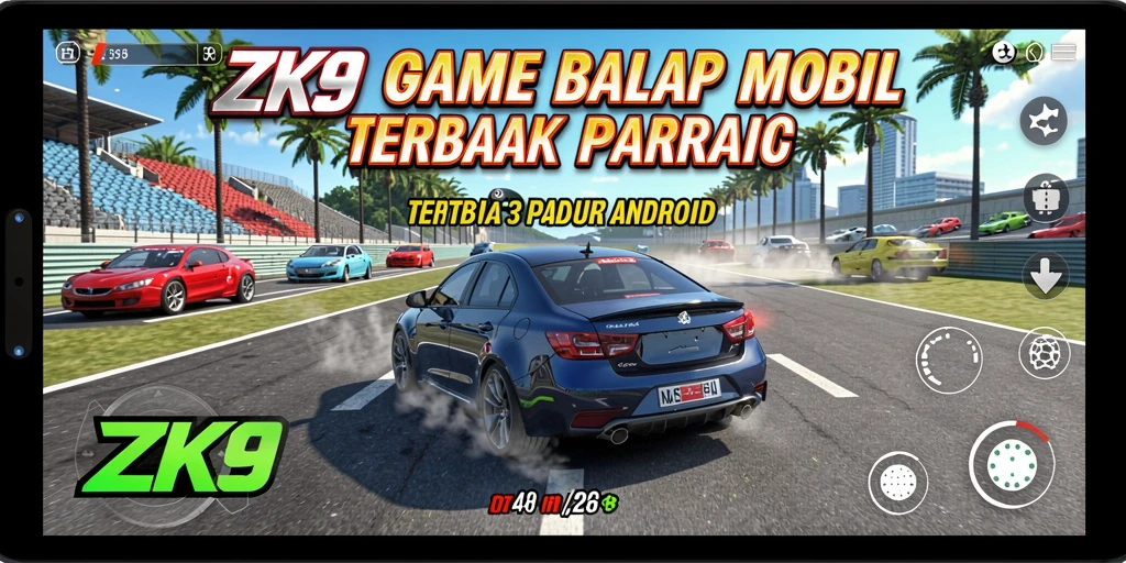 Tampilan gameplay seru dalam ZK9, balap cepat dan mendebarkan.